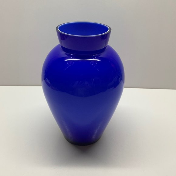 Cobalt Blue thick Glass Vase - Picture 1 of 9